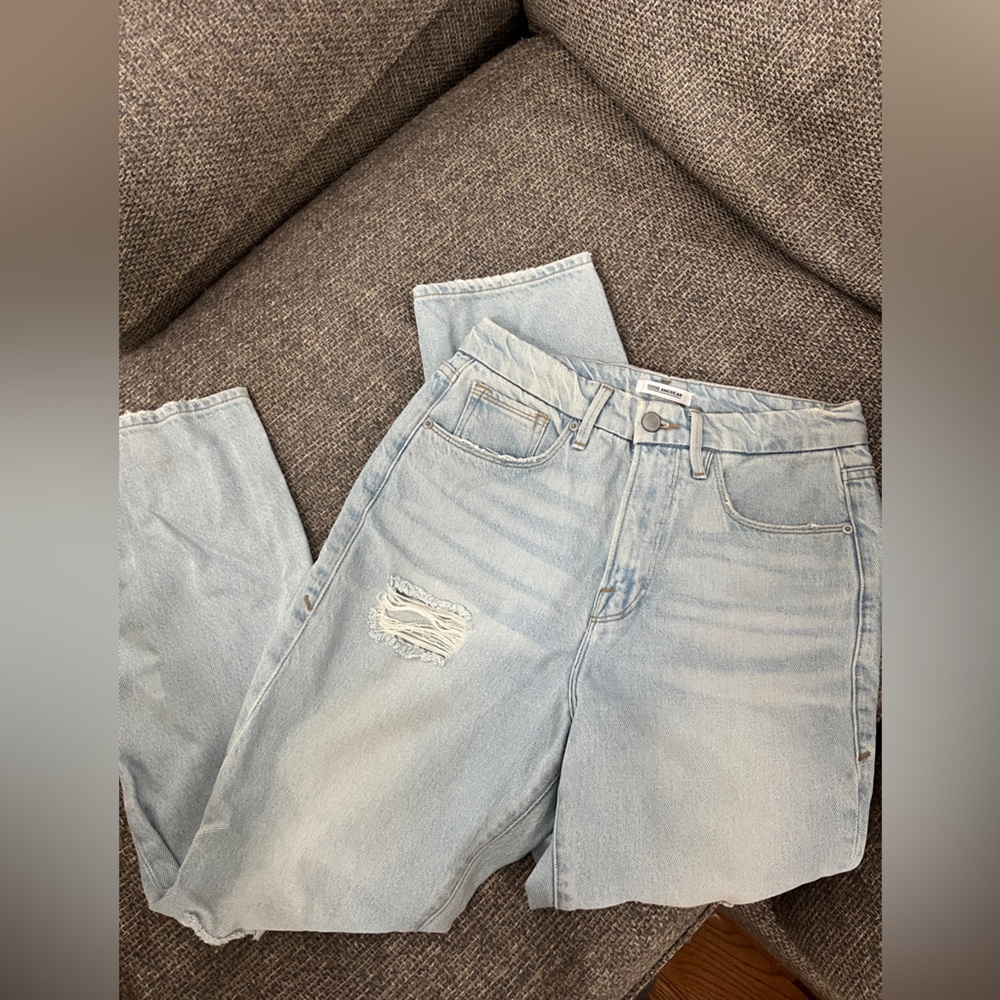 Good American Light Blue Boyfriend Jeans